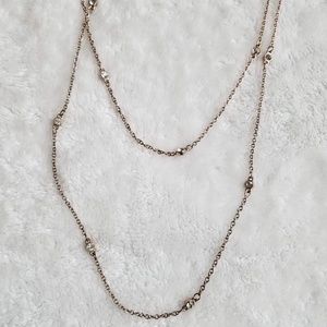 Express Long Layered Rose Gold Necklace